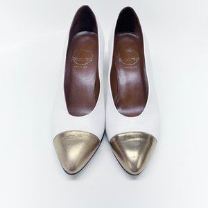 Paloma White Gold leather Pumps